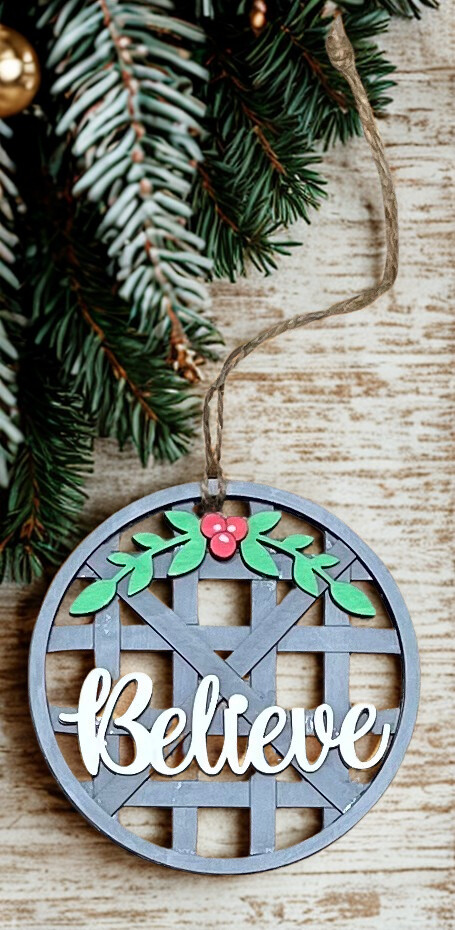Believe Wooden Ornament